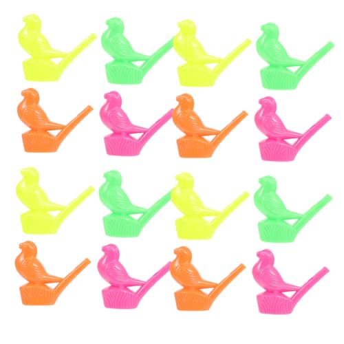 BESTonZON 16 piezas Silbatos de Plástico Forma de Pájaro de Agua Juguetes para Fiesta con Sonido y Resistente Prop para Animación y Educación Musical