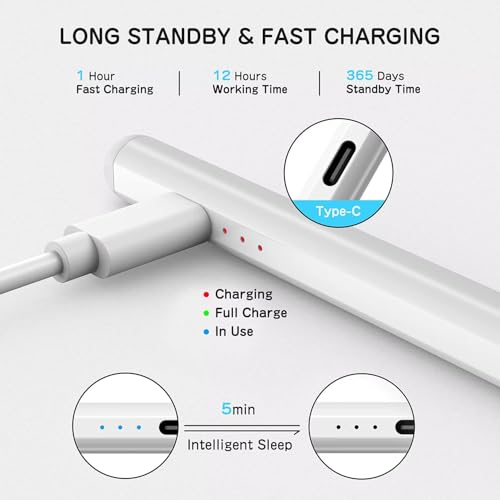 Image of Universal Stylus Pen for iPad & Android Tablets Fast Charging, High Precision Tip, Magnetic Design, USB-C Cable Included - Smooth Writing & Drawing Pencil (White)