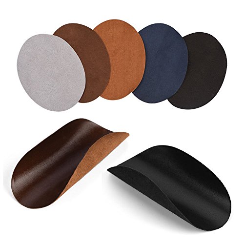 FTVOGUE 1Pack Iron On Patches , Oval Shape PU Leather Patch Repair Sewing Elbow Knee Patches Clothing Accessories