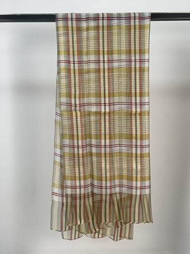 Women's Silk Wool Scarf - Multi-purpose Color-Woven Plaid Scarf/Shawl for Air-Conditioned Rooms2