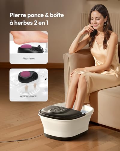 Bain de pied pliable avec 3 niveaux de chaleur et télécommande sans fil - 6