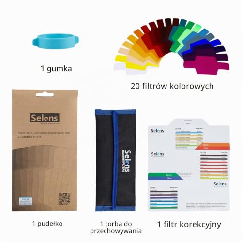 Akcesoria fotograficzne – zestaw 3 uniwersalnych gumowych taśm mocujących Selens do filtrów żelatynowych do lamp błyskowych Speedlight