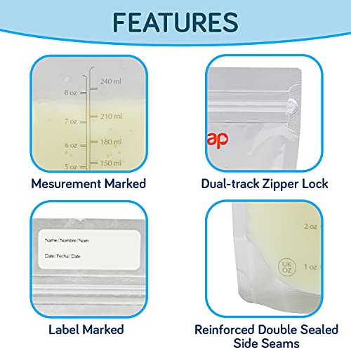 Image of Luvlap Baby Breast Milk Storage Bags (Pack of 50), Bpa Free Disposable Milk Freezer Bags for Breast Feeding, Transparent & Ultra Thin Honeycomb Nursing Breast Pads, 48Pcs, Disposable
