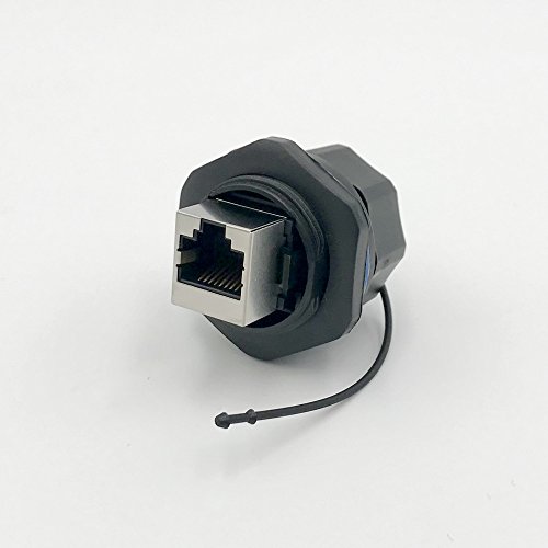Conector Ethernet RJ45 doble puerto montaje panel miniatura 2