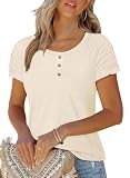 Cream Colored Raglan Sleeve Tops for Women Stretchy Fitted Round Neck Classy Solid Color White T Shirts Nude 3XL