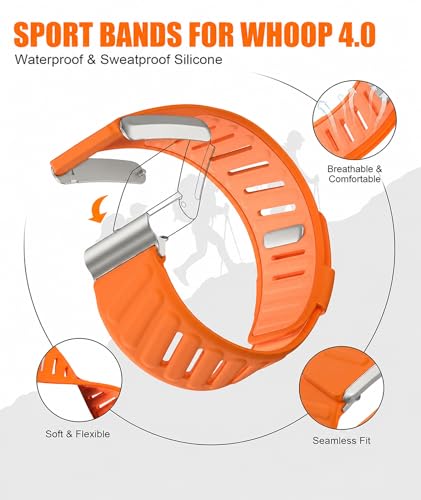 Image of Compatible with Whoop 5.0 Band Straps, Dark Gray Silicone Replacement Band for Fitness Training, Water Activities, Adjustable Breathable Sport Strap for Men and Women