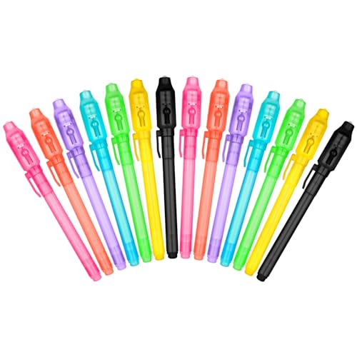 OFFCUP UV Stift, 14 Stück Zauberstift Kinder, Unsichtbarer Stift mit UV Lampe, Spy Pen Kinder Geheimstift zum Schreiben Geheimer Nachrichten Unsichtbar Schreiben Kindergeburtstag Gastgeschenke