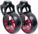 Wheelchair Caster Fork Assembly with 5x1.40 Wheel (Red Rim/Black Fork)