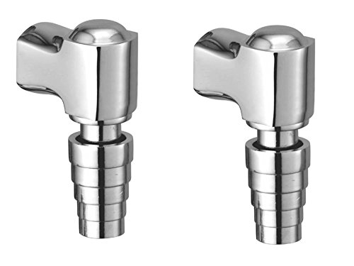 Image of Kamal Full Brass Lift Cock Tap | Anti-Corrosive Wall Mounted Faucet with Elegant Silver Finish | Pack of 2