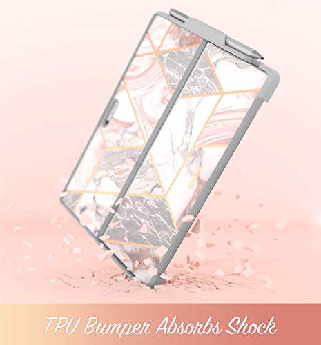 I-Blason Cosmo Case Designed For Microsoft Surface Pro 7 / Pro 6, Slim Glitter Protective Bumper Case Cover With Pencil Holder Compatible With Type Cover Keyboard (Marble) #TOP5