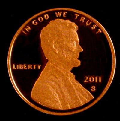2011-S Lincoln Shield Cent PRUEBA Lincoln Memorial Penny
