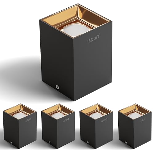 Image of 15W Warm White Square Surface Cylindrical Shape Indoor Ceiling Mounted Spot Light COB Down Light with Aluminium Body - Rose Gold Pack of 5 (with 2 Years Warranty)
