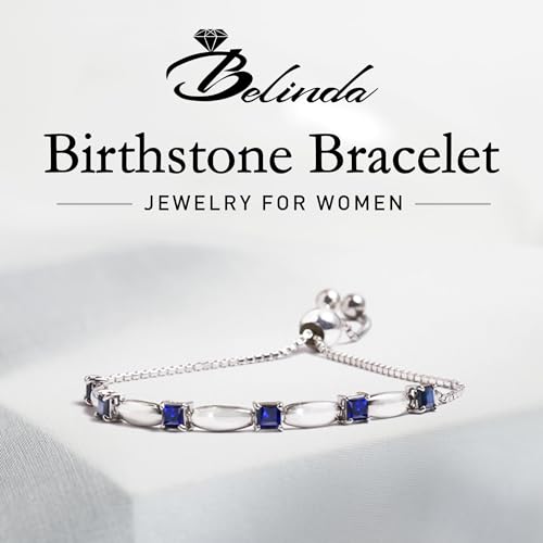 Fine Bracelet Tennis Style Pull String Birthstone Jewelry Gift for Women 925 Sterling Silver Square Sparkling Bolo Gemstone Jewelry Adjustable Bracelets2