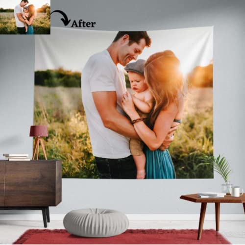 ZXH Tapisserie Personnalisée,Tapisserie Murale Personnalisable Avec Texte Photo,famille, Chambre à Coucher, Salon,décoration D'art Mural (39 in x 29 in (100 x 75 cm)) Cover