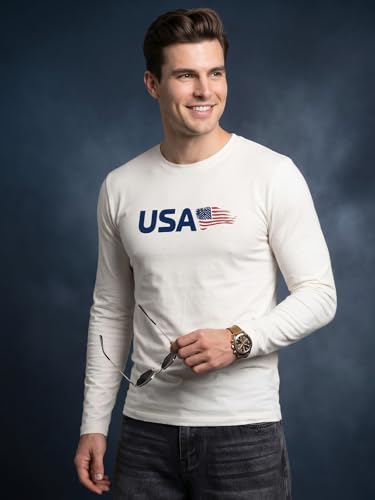 Image of Veirdo Pure Cotton Regular Fit Round Neck Front Chest Printed Raglan Full Sleeve T-Shirt for Men (Sizes: S to 2XL)