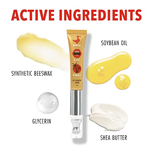 Lip Plumping Serum By Duck Lip Vibes | Lip Plumper Serum With Vibrating Applicator For Fuller Lips (Red Duck) | 15Ml Tube Of Lip Plumping Gloss #TOP3