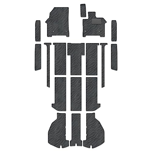 Hotfield トヨタ 互換品 新型 アルファード ヴェルファイア 40系 フロアマット+ステップマット+トランクマット ラゲッジマット / 7人 WAVEグレー