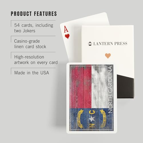 Baraja Rustic North Carolina State Flag, 52 cartas póker miniatura 3