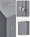 VASAGLE Bathroom Floor Storage Cabinet, Bathroom Storage Unit, Freestanding Cabinet with 4 Doors, Adjustable Shelves, 11.8 x 23.6 x 43.3 Inches, Mystic Gray UBBC552P36