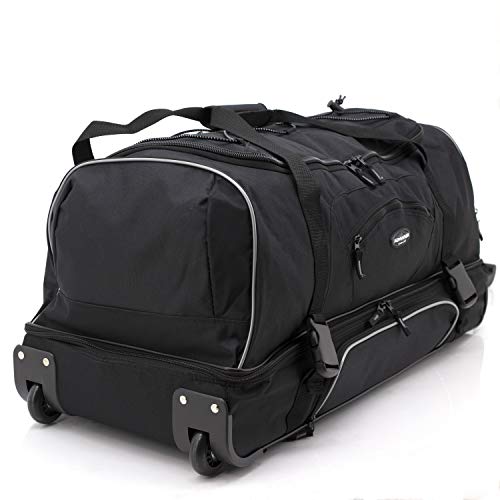 Travelers Club Adventure Upright Rolling Duffel Bag, Black, 30 Inch 86.2L