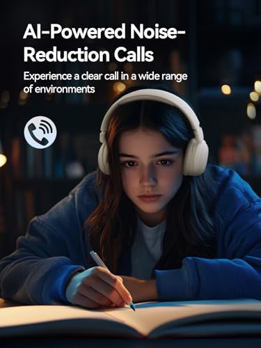 Image of 1MORE HQ20 Wireless On-Ear Headphones with Microphone, 85dB Safe Volume, 65H Playtime, Lightweight Foldable Bluetooth Headphones for School /Travel, Android and iOS Compatible, White