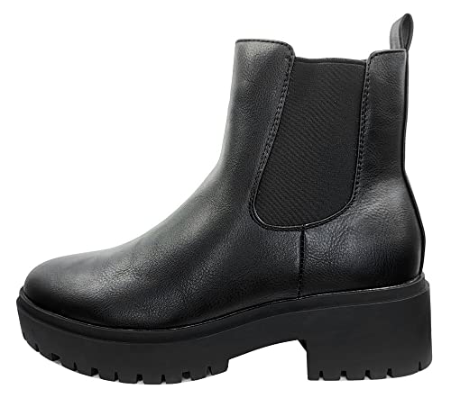TOP Moda Womens Chelsea Ankle Boot Platform with Chunky Heel2