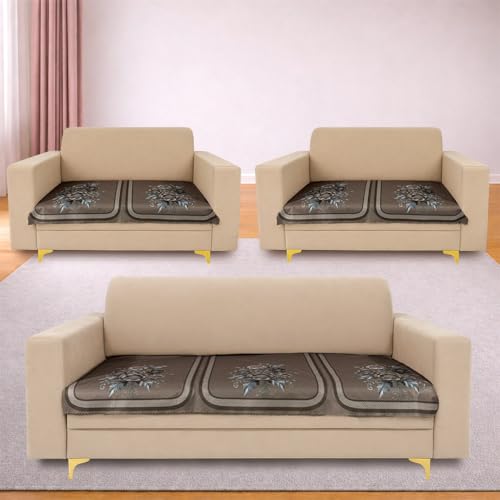 Image of Homerz Premium Waterproof Jasmine Joe Sofa Seat Cover - Floral Printed Sofa Protector | Non-Slip, Washable & Durable Sofa Protector (Mouse, 7 (3+2+2) Seater)