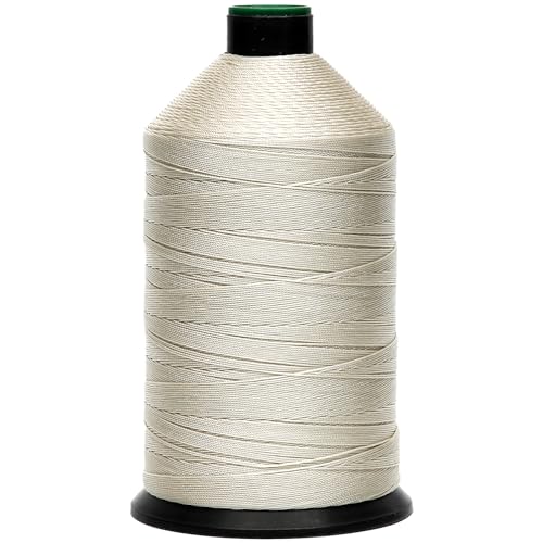 Extra Strong Bonded Nylon Thread #207 Tex210  16 OZ, 2000yds, Versatile Stitching Solution for Leather, Upholstery, Canvas Repair and More (Beige)