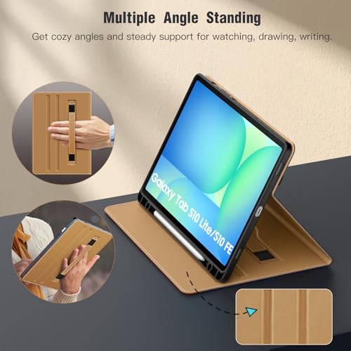 Image of MoKo Case for Samsug Galaxy Tab S10 Lite / S10 FE / S9 FE / S9 10.9 /11 Inch | Built-in S Pen Holder Case for Samsung Tablet (2025 /2023), PU Leather, Hand Strap & Front Pocket, Blue Starry Sky