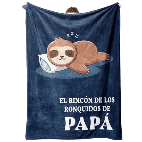 Niyewsor Regalos para Padres, Regalo para Papá Manta, Regalo Padre Cumpleaños, Dia del Padre Navidad Regalos para Papá, Perezoso Manta Originales (Azul, 130 x 150cm)