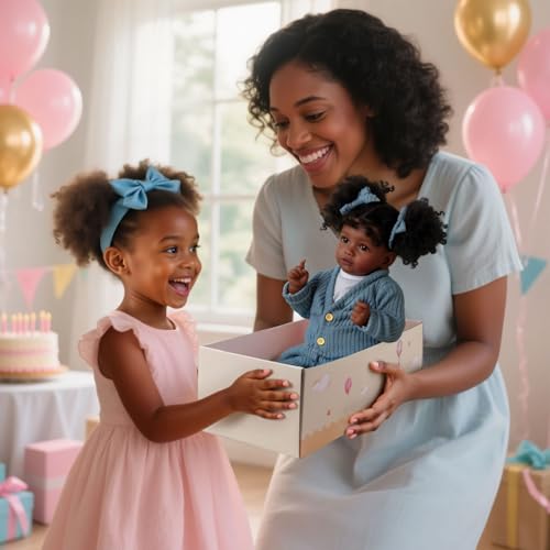 Muñeca Reborn Bebé Realista Negra 20 Pulgadas Suave miniatura 6