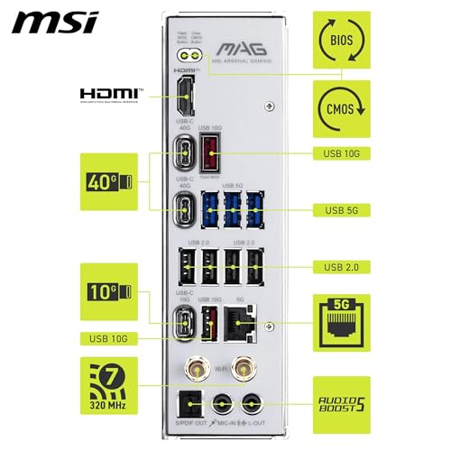 Image of MSI MAG X870E Tomahawk MAX WiFi PZ Motherboard, ATX - Supports AMD Ryzen 9000 /8000 / 7000 Processors, AM5 - DDR5 Memory Boost 8400+ MT /s (OC), PCIe 5.0 x16, M.2 Gen5, Wi-Fi 7, 5G LAN