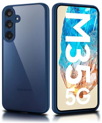 Image of WOW IMAGINE Shockproof Hybrid Back Cover for Samsung Galaxy M35 5G | Hard Slim fit Back Case | PC & TPU | Clear Transparent Case - Blue