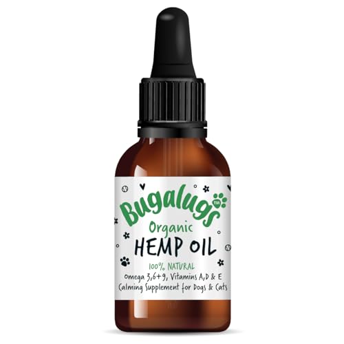 Bugalugs Hemp Oil Dog Calming Products Nervous products for dog anxiety relief - Hemp oil for dogs uk food supplements with omega 3 6 9 support hip joint & dog calming