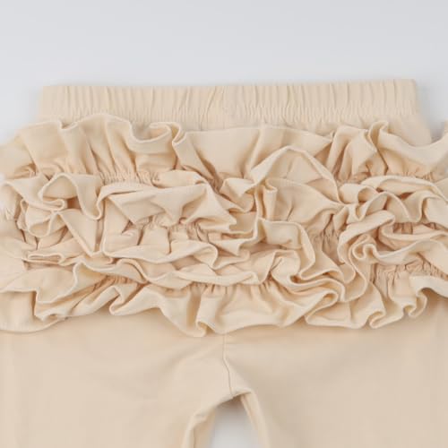 Image of HOOLCHEAN Baby Toddler and Little Girls Ruffles Buttocks Leggings Solid Color Pants