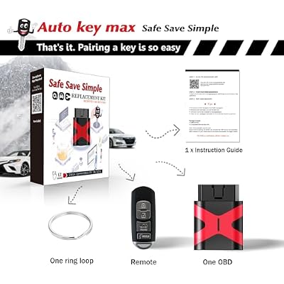 Programmable Keyfob, Replacement Car Keys Fob and DIY Programmer Kit Tool for 2012-2019 Mazda 3 5 6 CX-3 CX-5 CX-9 Smart Remote Key WAZSKE13D01
