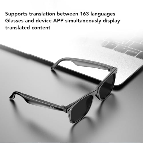 AI Smart Brille, Bluetooth -Brille mit 163 Sprachen Video Echtzeitübersetzung, IP67 Wasserabsicherung Inteligentes Sonnenbrille mit Remote Music Calls Control, für Männer Frau – Bild 5