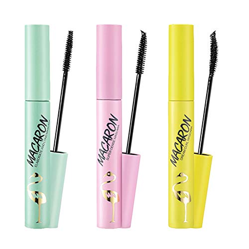 DAGEDA 4D Natural Silk Fiber Lash Mascara | Macaron Color 3 different brush heads Mascara | All-day formula, No-hassle removal, No clumping, Waterproof, Not Blooming Mascara (0.26fl.oz）
