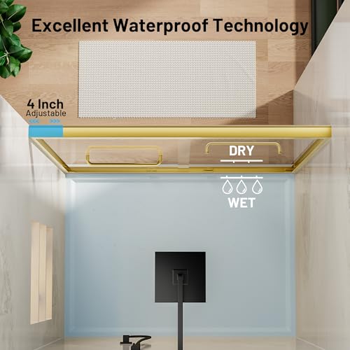 Image of Findepot 50-54 inch W x 70 inch H Sliding Shower Door, 6 Anti-Collision Buffers