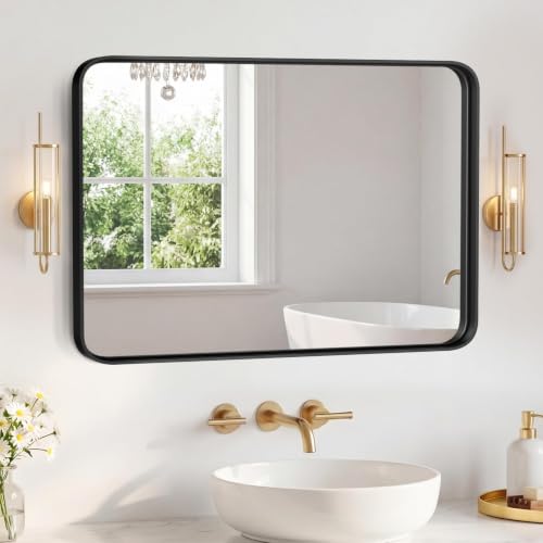 Image of NEWBULIG 30 inchx40 inch Bathroom Mirrors, Wall Mirror for Over Sink, Black