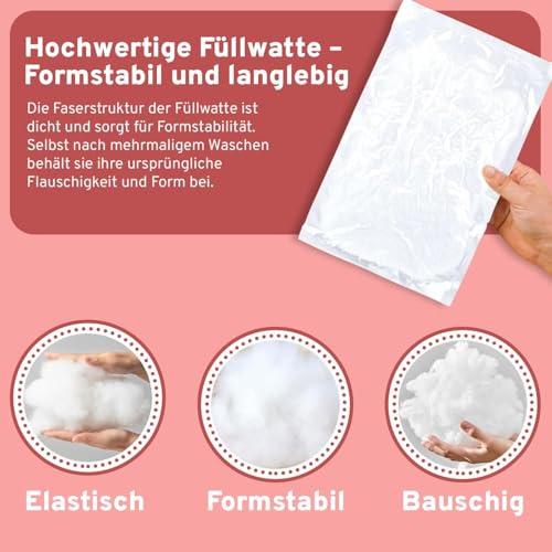 EVE Textile® Füllwatte 2 kg Weiche Watte & Füllmaterial Öko-Tex 100 Zertifiziert für Kissen, Kuscheltiere Hochbausch Bastelwatte, Stopfwolle & Kissenfüllung Ideal als Füllmaterial Kissen & Wolkendecke