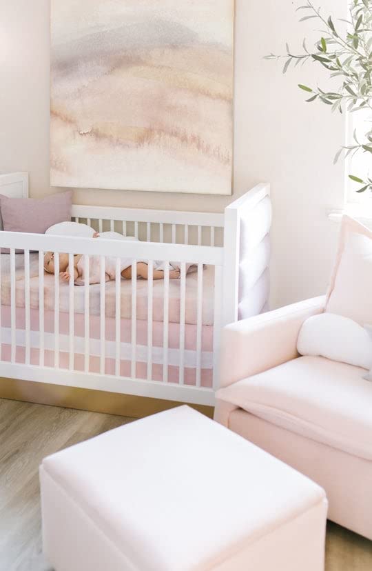 Image of Oilo Crib Sheet, Breathable Turkish Cotton Jersey Fitted, 300 Thread Count, Machine Washable, Designed for Standard Crib Mattresses and Toddler Beds (28 inch x 52 inch x 9 inch), (Sandstone)