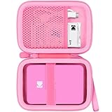 Flaxune Hard Travel Carrying Case for KODAK Step/Step Slim/Printomatic Instant Smartphone Photo Portable Mini Color Wireless Mobile Printer, Pink Case