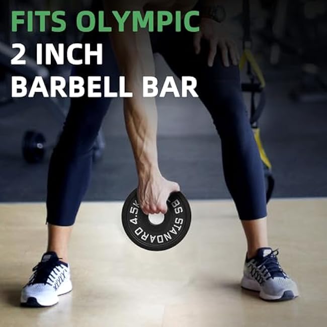 2-Inch Olympic Cast Iron Weight Plate for Strength Training & Weightlifting, Multiple Sizes