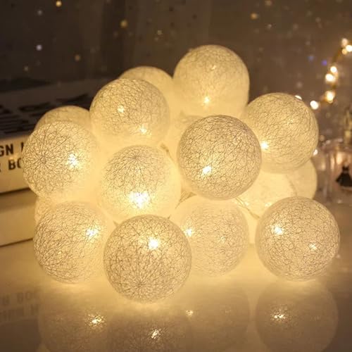 LED Lichterkette Baumwollkugeln,300CM 20LED Kugeln Lichterkette,2 Modi Funkeln und Dauerlicht,Batteriebetrieben,Cotton Ball Lichterketten für Weihnachten Hochzeit Kinderzimmer Party Deko LED Lichterkette Baumwollkugeln,300CM 20LED Kugeln Lichterkette,2 Modi Funkeln und Dauerlicht,Batteriebetrieben,Cotton Ball Lichterketten für Weihnachten Hochzeit Kinderzimmer Party Deko