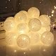LED Lichterkette Baumwollkugeln,300CM 20LED Kugeln Lichterkette,Batteriebetrieben,Cotton Ball Lichterketten für Weihnachten Hochzeit Kinderzimmer Party Deko