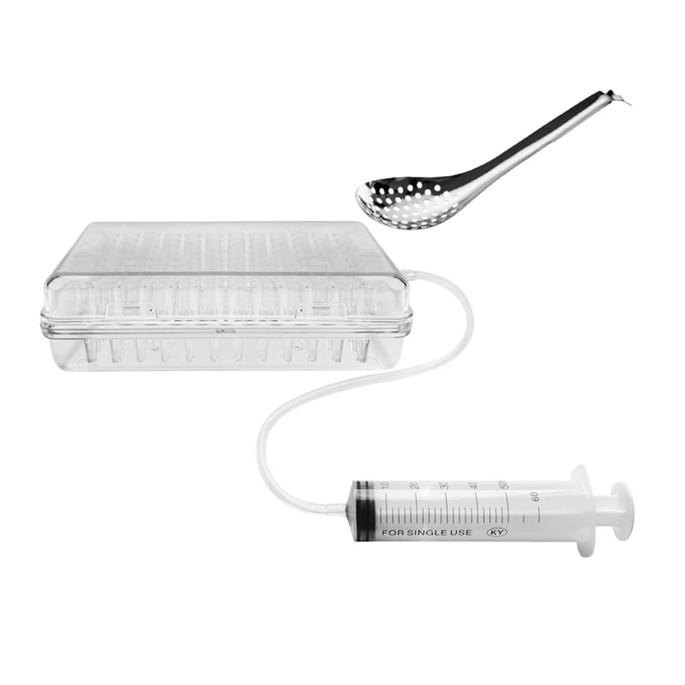 Kaviar-Maker-Set, kugelförmiger Kaviar-Spender, Sphärifikations-Tropfer, Rogensaucen-Spender, Sieb-Werkzeuge mit Löffel und Spritze