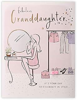 Clintons: Girl At Dressing Table Granddaughter Birthday Card 149x195mm, multi, 1167203