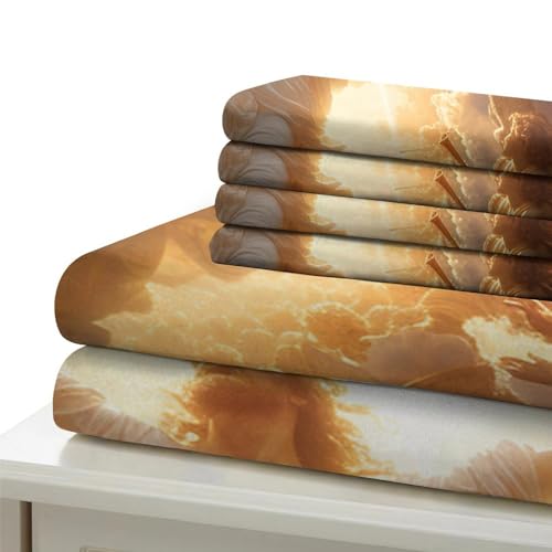 Housse de couette chrétienne Jésus impression 3D microfibre parure de lit ado 140x200