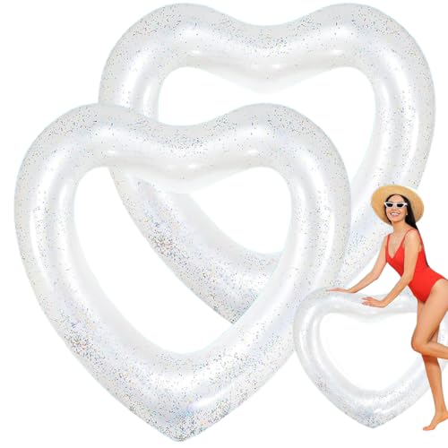 Bouée de natation gonflable en forme de cœur en PVC pour piscine et plage